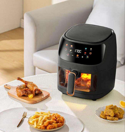 Friteuse à air compacte avec écran tactile et fenêtre transparente