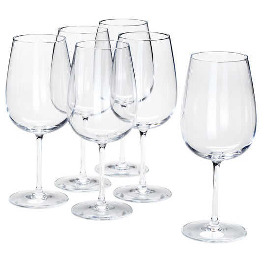 6 Set de verres à vin en cristal transparent